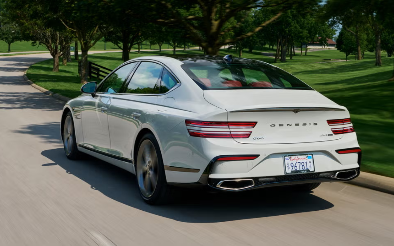 2025 Genesis G80 luxury sedan on a scenic drive